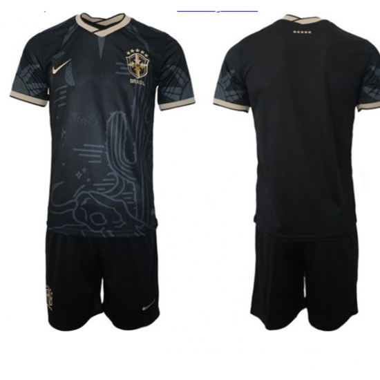 Brazil Black Soccer Jersey Brazil Black Soccer Jersey