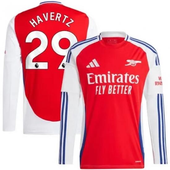 Men Arsenal #29 Havertz Red Long Sleeve Soccer Jersey Men Arsenal #29 Havertz Red Long Sleeve Soccer Jersey