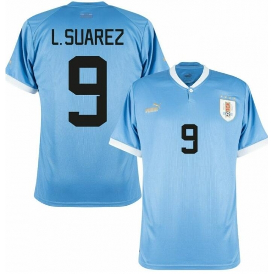 Men Uruguay #9 Luis Suarez Soccer 2024 Jersey Blue III Men Uruguay #9 Luis Suarez Soccer 2024 Jersey Blue III
