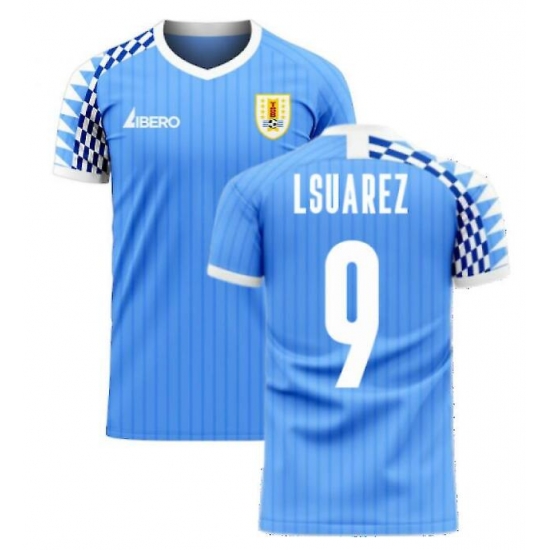 Men Uruguay #9 Luis Suarez Soccer 2024 Jersey Blue II Men Uruguay #9 Luis Suarez Soccer 2024 Jersey Blue II