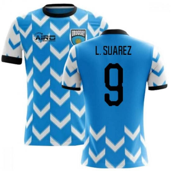Men Uruguay #9 Luis Suarez Soccer 2024 Jersey Blue I Men Uruguay #9 Luis Suarez Soccer 2024 Jersey Blue I