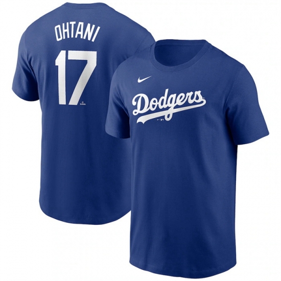 Men Los Angeles Dodgers 17 Shohei Ohtani Blue 2024 Fuse Name Number T Shirt Men Los Angeles Dodgers 17 Shohei Ohtani Blue 2024 Fuse Name Number T Shirt