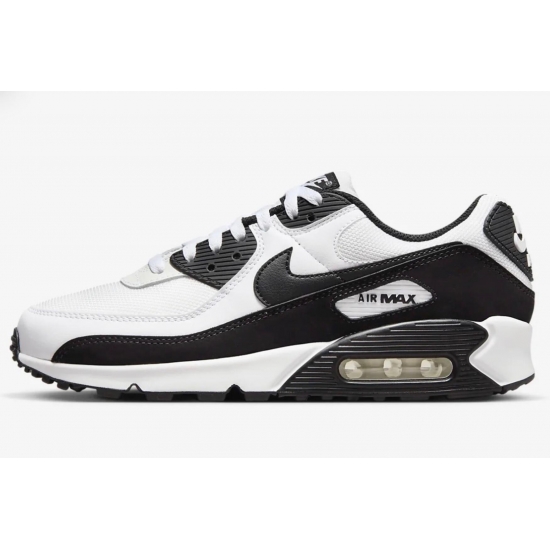 Men Nike Air Max 90 White Black Shoes 24D03 Men Nike Air Max 90 White Black Shoes 24D03