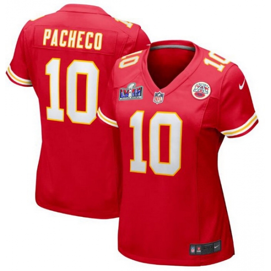 Women  Kansas City Chiefs 10 Isiah Pacheco Red 2023 F U S E  Vapor Untouchable Limited Stitched 2024 Super Bowl LVIII Jersey