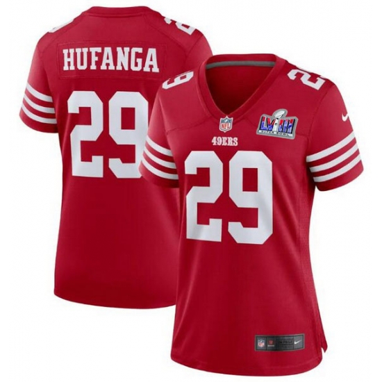 Women San Francisco 49ers 29 Talanoa Hufanga Red 2023 F U S E With John Madden Patch Vapor Limited Stitched Football 2024 Super Bowl LVIII Jersey Women San Francisco 49ers 29 Talanoa Hufanga Red 2023 F U S E With John Madden Patch Vapor Limited Stitched Football 2024 Super Bowl LVIII Jersey