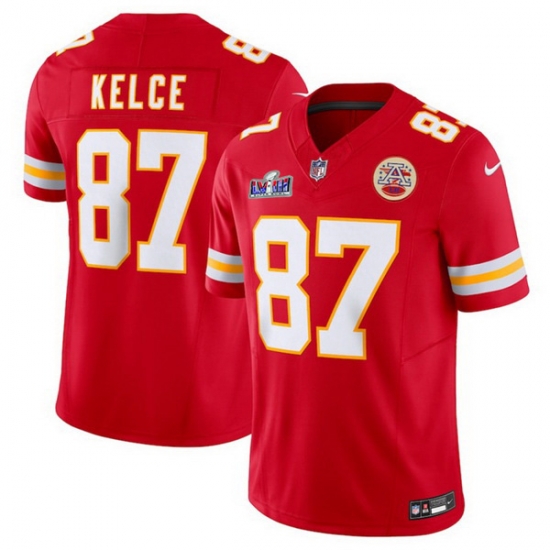 Men Kansas City Chiefs 87 Travis Kelce Red 2023 F U S E Vapor Untouchable Limited Stitched 2024 Super Bowl LVIII Jersey Men Kansas City Chiefs 87 Travis Kelce Red 2023 F U S E Vapor Untouchable Limited Stitched 2024 Super Bowl LVIII Jersey