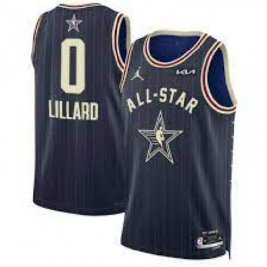 Men 2024 All Star 0 Damian Lillard Navy Stitched Basketball Jersey Men 2024 All Star 0 Damian Lillard Navy Stitched Basketball Jersey