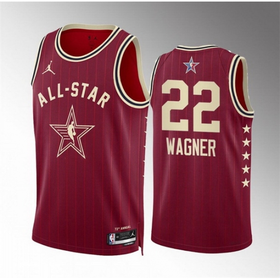 Men 2024 All Star 22 Franz Wagner Crimson Stitched Basketball Jersey Men 2024 All Star 22 Franz Wagner Crimson Stitched Basketball Jersey