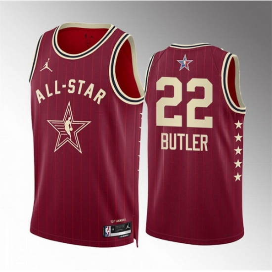 Men 2024 All Star 22 Jimmy Butler Crimson Stitched Basketball Jersey Men 2024 All Star 22 Jimmy Butler Crimson Stitched Basketball Jersey