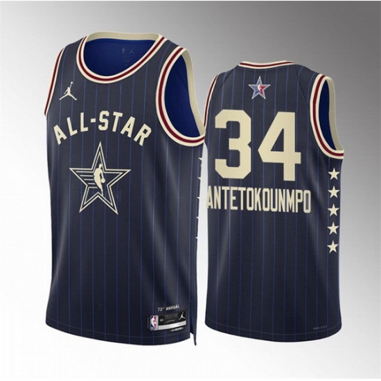 Men 2024 All Star 34 Giannis Antetokounmpo Navy Stitched Basketball Jersey Men 2024 All Star 34 Giannis Antetokounmpo Navy Stitched Basketball Jersey