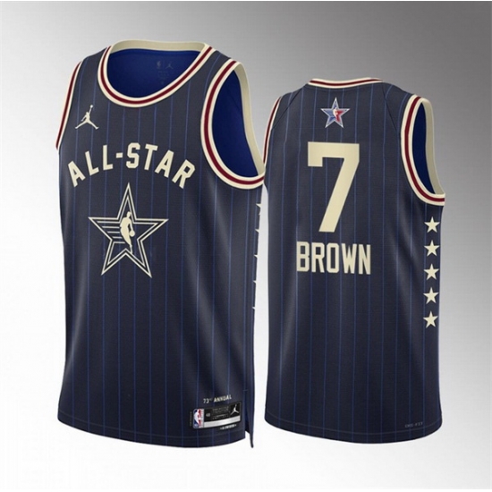Men 2024 All Star 7 Jaylen Brown Navy Stitched Basketball Jersey Men 2024 All Star 7 Jaylen Brown Navy Stitched Basketball Jersey