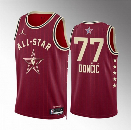 Men 2024 All Star 77 Luka Don u010Di u0107 Crimson Stitched Basketball Jersey Men 2024 All Star 77 Luka Don u010Di u0107 Crimson Stitched Basketball Jersey