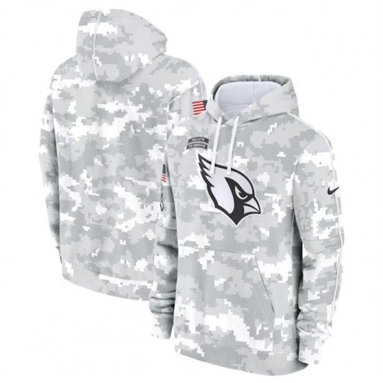 Youth Arizona Cardinals 2024 White Gray Salute To Service Pullover Hoodie Youth Arizona Cardinals 2024 White Gray Salute To Service Pullover Hoodie