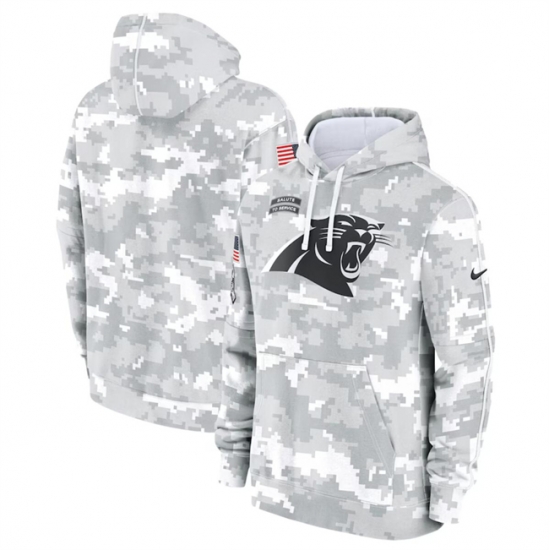 Youth Carolina Panthers 2024 White Gray Salute To Service Pullover Hoodie Youth Carolina Panthers 2024 White Gray Salute To Service Pullover Hoodie