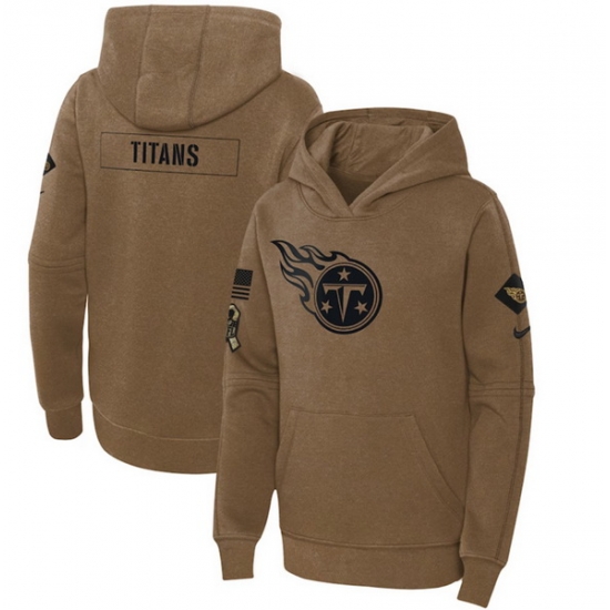 Youth Tennessee Titans 2023 Brown Salute To Service Pullover Hoodie Youth Tennessee Titans 2023 Brown Salute To Service Pullover Hoodie