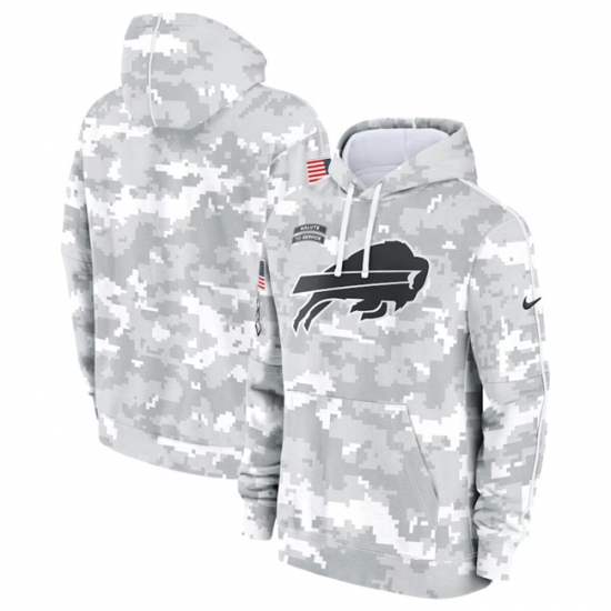 Youth Buffalo Bills 2024 White Gray Salute To Service Pullover Hoodie Youth Buffalo Bills 2024 White Gray Salute To Service Pullover Hoodie