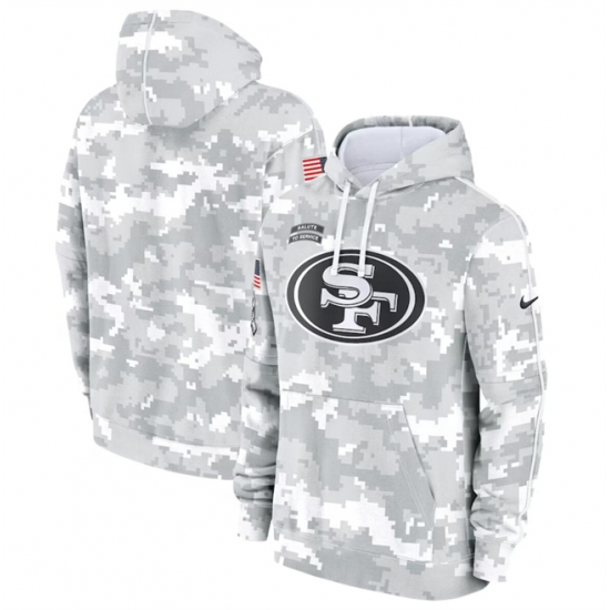 Youth San Francisco 49ers 2024 White Gray Salute To Service Pullover Hoodie Youth San Francisco 49ers 2024 White Gray Salute To Service Pullover Hoodie