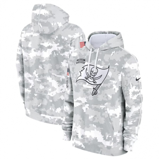 Youth Tampa Bay Buccaneers 2024 White Gray Salute To Service Pullover Hoodie Youth Tampa Bay Buccaneers 2024 White Gray Salute To Service Pullover Hoodie