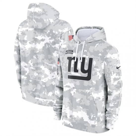 Youth New York Giants 2024 White Gray Salute To Service Pullover Hoodie Youth New York Giants 2024 White Gray Salute To Service Pullover Hoodie