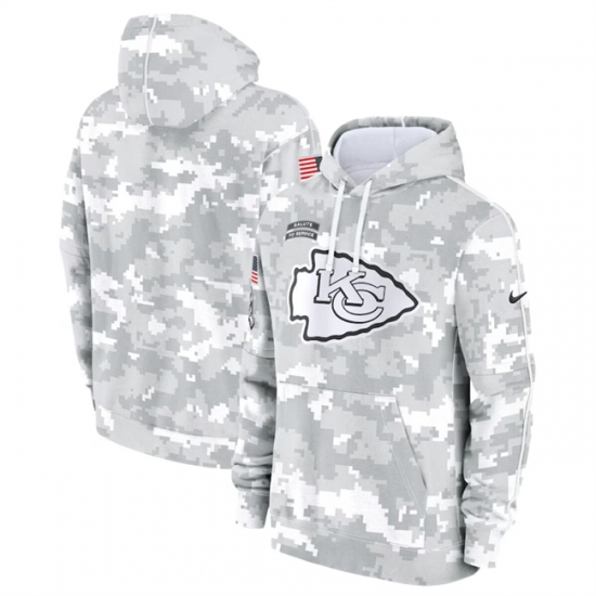 Youth Kansas City Chiefs 2024 White Gray Salute To Service Pullover Hoodie Youth Kansas City Chiefs 2024 White Gray Salute To Service Pullover Hoodie