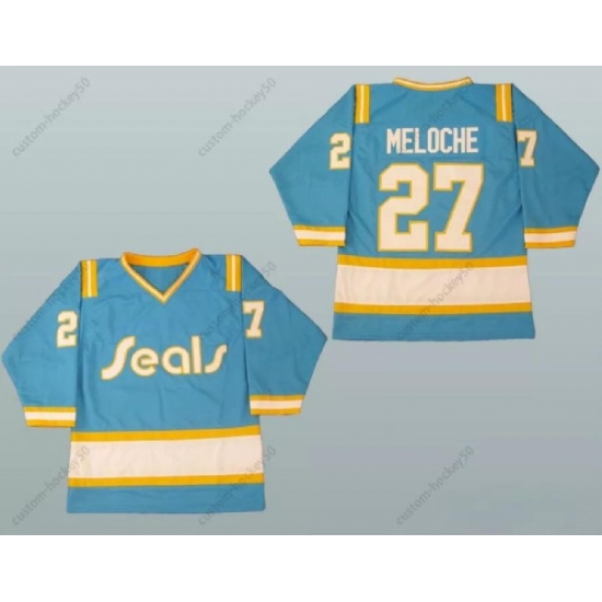 Men Seals #27 MELOCHE blue White Stitched Jersey Men Seals #27 MELOCHE blue White Stitched Jersey