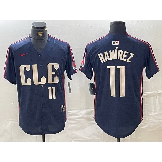 Men Cleveland Guardians 11 Jose Ramirez Navy 2024 City Connect Limited Stitched Baseball Jersey 4 Men Cleveland Guardians 11 Jose Ramirez Navy 2024 City Connect Limited Stitched Baseball Jersey 4