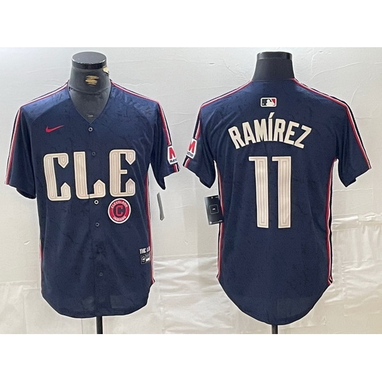 Men Cleveland Guardians 11 Jose Ramirez Navy 2024 City Connect Limited Stitched Baseball Jersey 5 Men Cleveland Guardians 11 Jose Ramirez Navy 2024 City Connect Limited Stitched Baseball Jersey 5