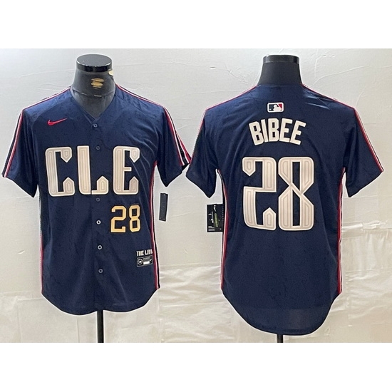 Men Cleveland Guardians 28 Tanner Bibee Navy 2024 City Connect Limited Stitched jerseys Men Cleveland Guardians 28 Tanner Bibee Navy 2024 City Connect Limited Stitched jerseys