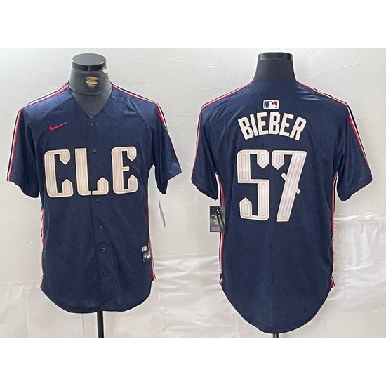 Men Cleveland Guardians 57 Shane Bieber Navy 2024 City Connect Limited Stitched Baseball Jersey 2 Men Cleveland Guardians 57 Shane Bieber Navy 2024 City Connect Limited Stitched Baseball Jersey 2