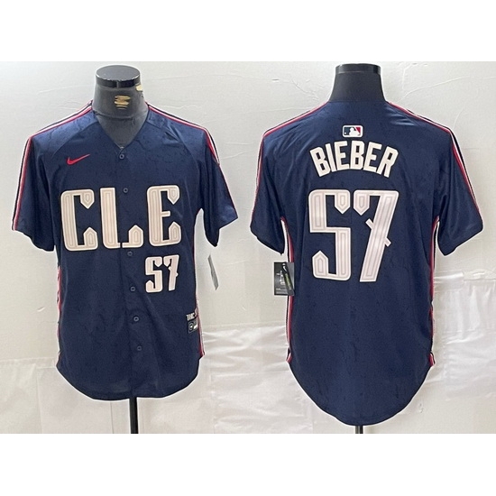 Men Cleveland Guardians 57 Shane Bieber Navy 2024 City Connect Limited Stitched Baseball Jersey 4 Men Cleveland Guardians 57 Shane Bieber Navy 2024 City Connect Limited Stitched Baseball Jersey 4