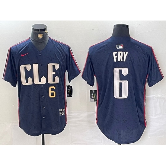 Men Cleveland Guardians 6 David Fry Navy 2024 City Connect Limited Stitched Baseball Jersey 1 Men Cleveland Guardians 6 David Fry Navy 2024 City Connect Limited Stitched Baseball Jersey 1