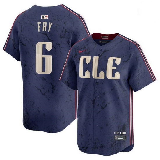 Men Cleveland Guardians 6 David Fry Navy 2024 City Connect Limited Stitched Baseball Jersey Men Cleveland Guardians 6 David Fry Navy 2024 City Connect Limited Stitched Baseball Jersey