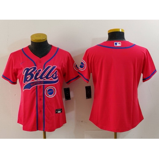 Women Buffalo Bills Red Team Big Logo With Patch Cool Base Stitched Baseball Jersey 1 Women Buffalo Bills Red Team Big Logo With Patch Cool Base Stitched Baseball Jersey 1