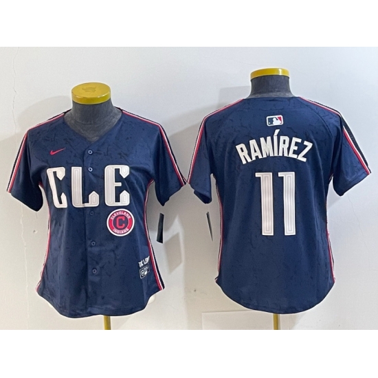 Women Cleveland Guardians 11 Jose Ram EDrez Navy 2024 City Connect Limited Stitched Baseball Jersey 2 Women Cleveland Guardians 11 Jose Ram EDrez Navy 2024 City Connect Limited Stitched Baseball Jersey 2