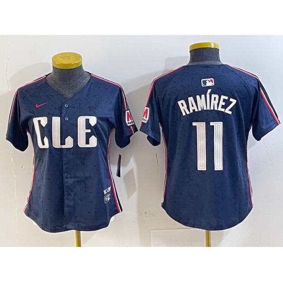 Women Cleveland Guardians 11 Jose Ram EDrez Navy 2024 City Connect Limited Stitched Baseball Jersey 3 Women Cleveland Guardians 11 Jose Ram EDrez Navy 2024 City Connect Limited Stitched Baseball Jersey 3