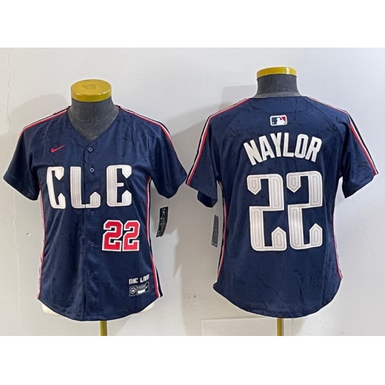 Women Cleveland Guardians 22 Josh Naylor Navy 2024 City Connect Limited Stitched jerseys 1 Women Cleveland Guardians 22 Josh Naylor Navy 2024 City Connect Limited Stitched jerseys 1