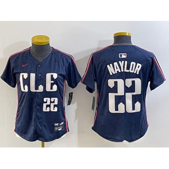 Women Cleveland Guardians 22 Josh Naylor Navy 2024 City Connect Limited Stitched jerseys 5 Women Cleveland Guardians 22 Josh Naylor Navy 2024 City Connect Limited Stitched jerseys 5