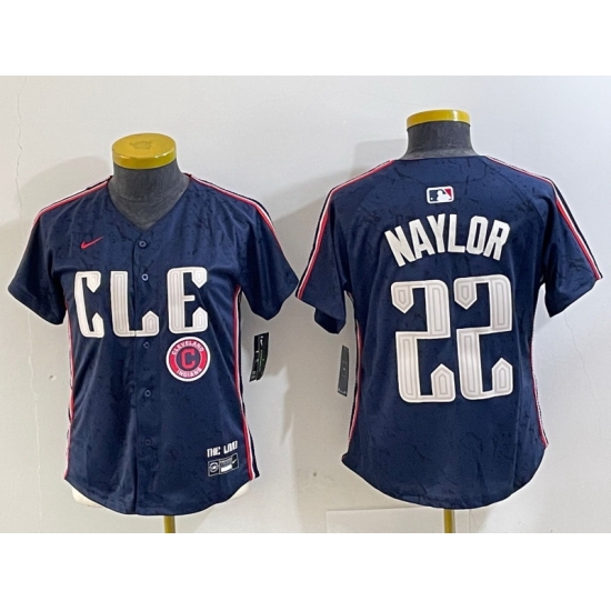 Women Cleveland Guardians 22 Josh Naylor Navy 2024 City Connect Limited Stitched jerseys 6 Women Cleveland Guardians 22 Josh Naylor Navy 2024 City Connect Limited Stitched jerseys 6