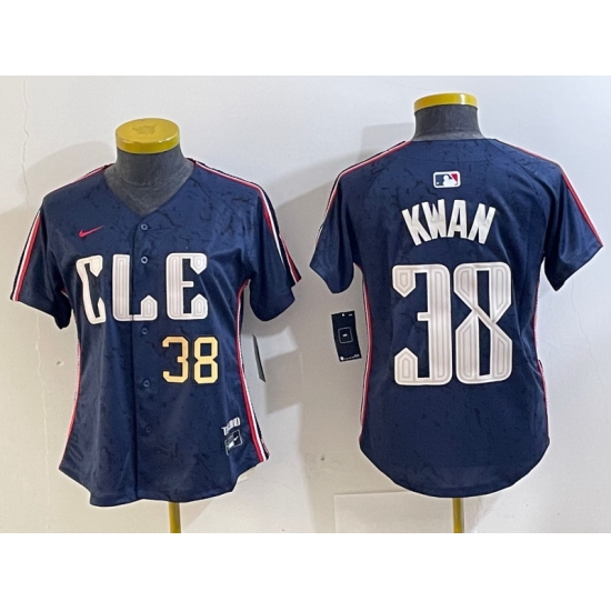 Women Cleveland Guardians 38 Steven Kwan Navy 2024 City Connect Limited Stitched jerseys 1 Women Cleveland Guardians 38 Steven Kwan Navy 2024 City Connect Limited Stitched jerseys 1