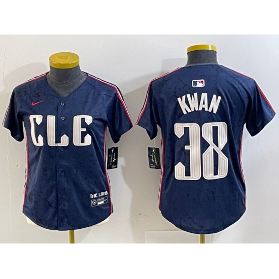 Women Cleveland Guardians 38 Steven Kwan Navy 2024 City Connect Limited Stitched jerseys Women Cleveland Guardians 38 Steven Kwan Navy 2024 City Connect Limited Stitched jerseys