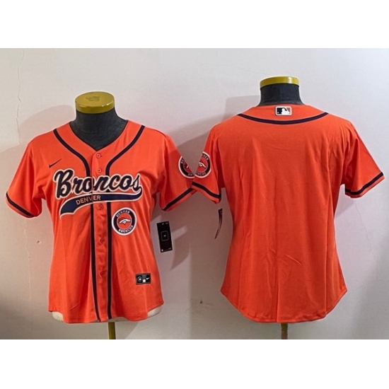 Women Denver Broncos orange Cool Base Stitched Baseball Jersey Women Denver Broncos orange Cool Base Stitched Baseball Jersey