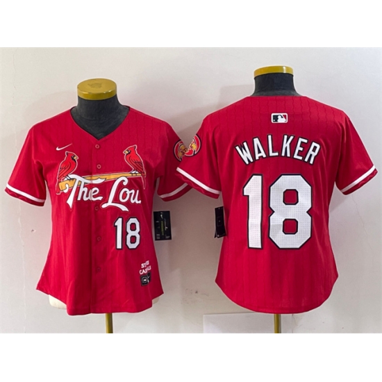 Women St Louis Cardinals 18 Jordan Walker Red 2024 City Connect Limited Stitched Baseball Jersey Women St Louis Cardinals 18 Jordan Walker Red 2024 City Connect Limited Stitched Baseball Jersey