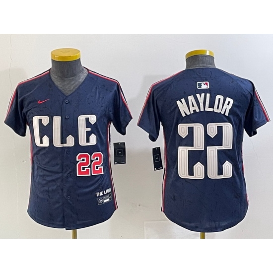 Youth Cleveland Guardians 22 Josh Naylor Navy 2024 City Connect Limited Stitched jerseys Youth Cleveland Guardians 22 Josh Naylor Navy 2024 City Connect Limited Stitched jerseys