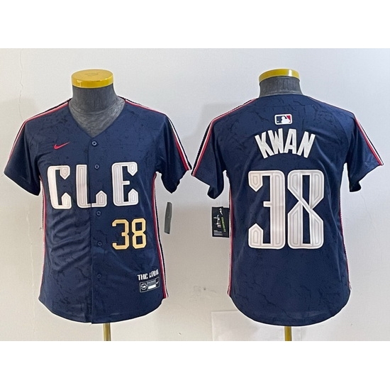 Youth Cleveland Guardians 38 Steven Kwan Navy 2024 City Connect Limited Stitched Baseball Jersey 2 Youth Cleveland Guardians 38 Steven Kwan Navy 2024 City Connect Limited Stitched Baseball Jersey 2