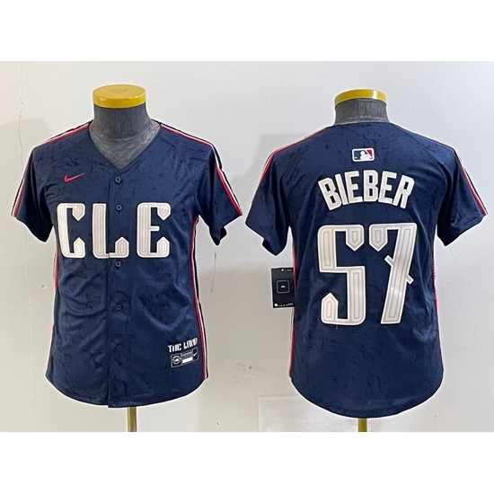 Youth Cleveland Guardians 57 Shane Bieber Navy 2024 City Connect Limited Stitched Baseball Jersey 4 Youth Cleveland Guardians 57 Shane Bieber Navy 2024 City Connect Limited Stitched Baseball Jersey 4