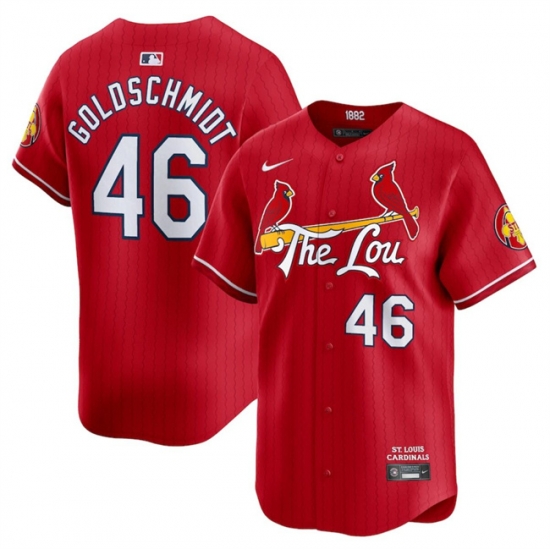 Youth St Louis Cardinals 46 Paul Goldschmidt Red 2024 City Connect Limited Cool Base Stitched Baseball Jersey Youth St Louis Cardinals 46 Paul Goldschmidt Red 2024 City Connect Limited Cool Base Stitched Baseball Jersey