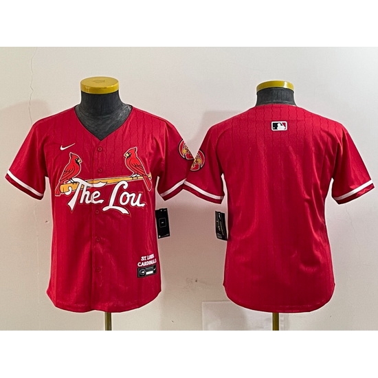 Youth St Louis Cardinals Team Big Logo Red 2024 City Connect Limited Stitched Baseball Jersey 8 Youth St Louis Cardinals Team Big Logo Red 2024 City Connect Limited Stitched Baseball Jersey 8