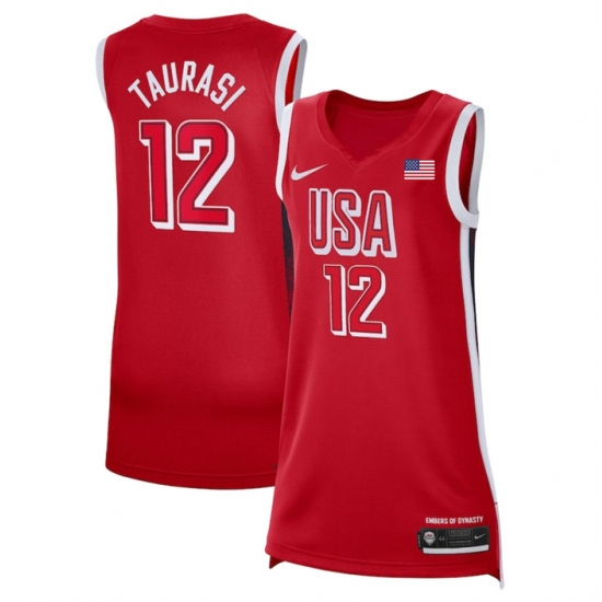 Women USA Basketball 12 Diana Taurasi Red 2024 Swingman Stitched Jersey Women USA Basketball 12 Diana Taurasi Red 2024 Swingman Stitched Jersey