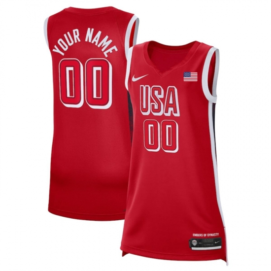 Women USA Basketball ACTIVE PLAYER Custom Red 2024 Swingman Stitched Jersey Women USA Basketball ACTIVE PLAYER Custom Red 2024 Swingman Stitched Jersey