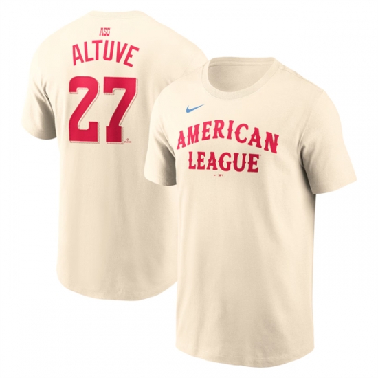 Men American League 27 Jose Altuve Cream 2024 All Star Name 26 Number T Shirt Men American League 27 Jose Altuve Cream 2024 All Star Name 26 Number T Shirt